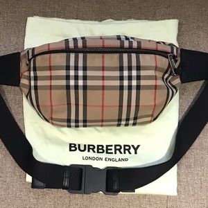 SOLD Burberry Medium Check Bonded Cotton Bum Bag